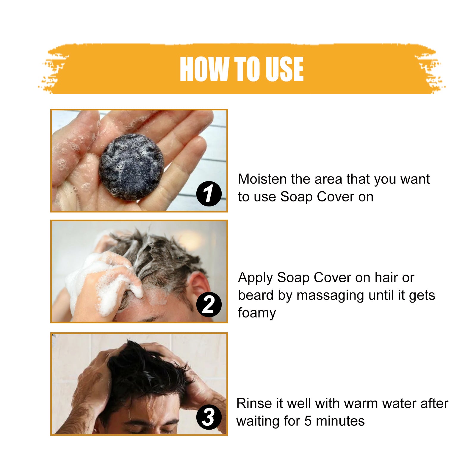 East Moon Men's Shampoo Soap Clean Hair Nutritional Moisturizing Black Hair Shiny Hair Care Men's Shampoo Soap