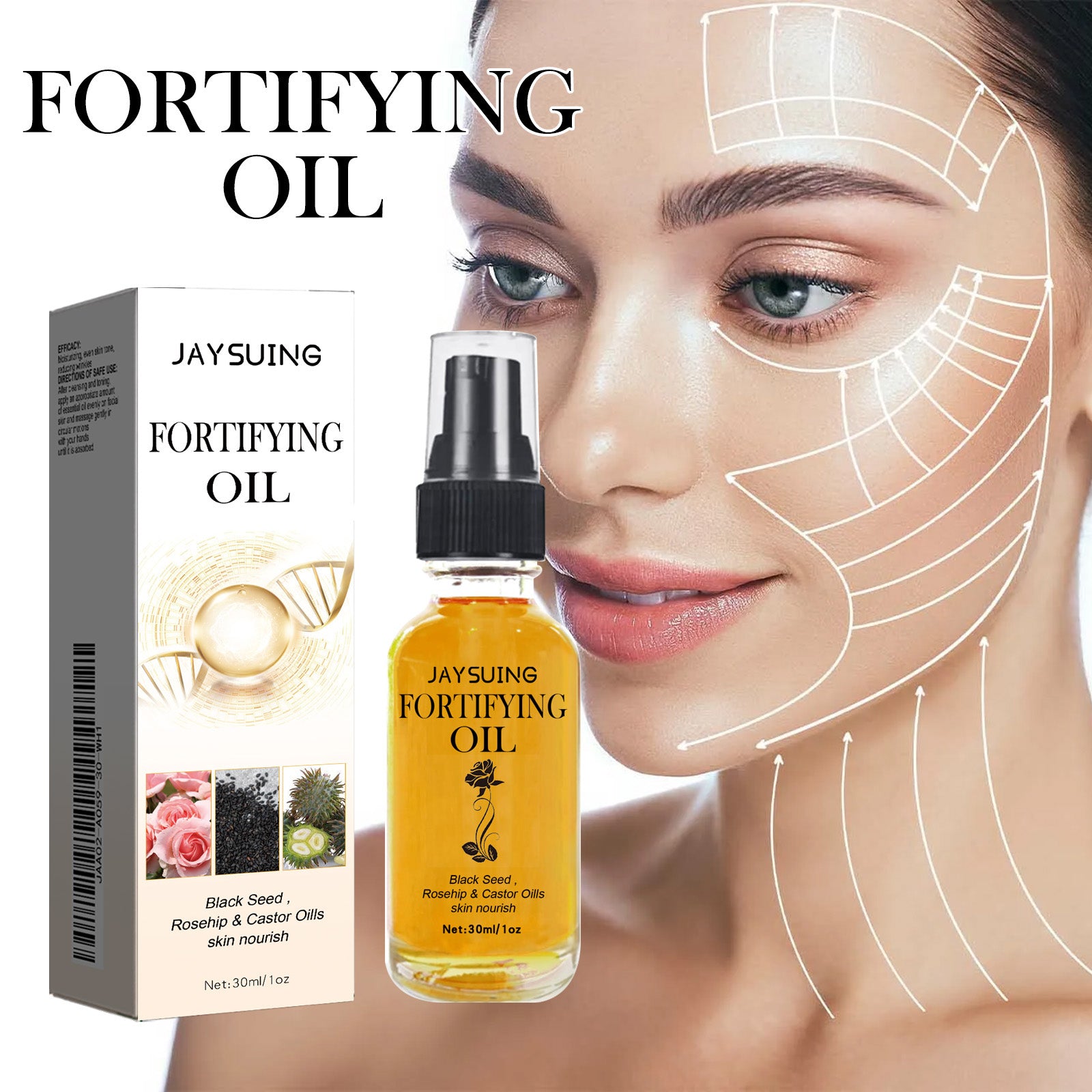 Jaysuing Facial Moisturizing Essential Oil Facial Hydrating and Firming Wrinkle Fading Essential Oil