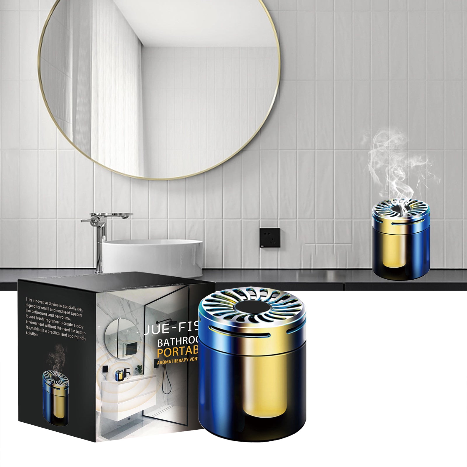 Jue-Fish Portable Bathroom Air Freshener Car Aromatherapy Bathroom Bedroom Deodorizing Fragrance Ornament