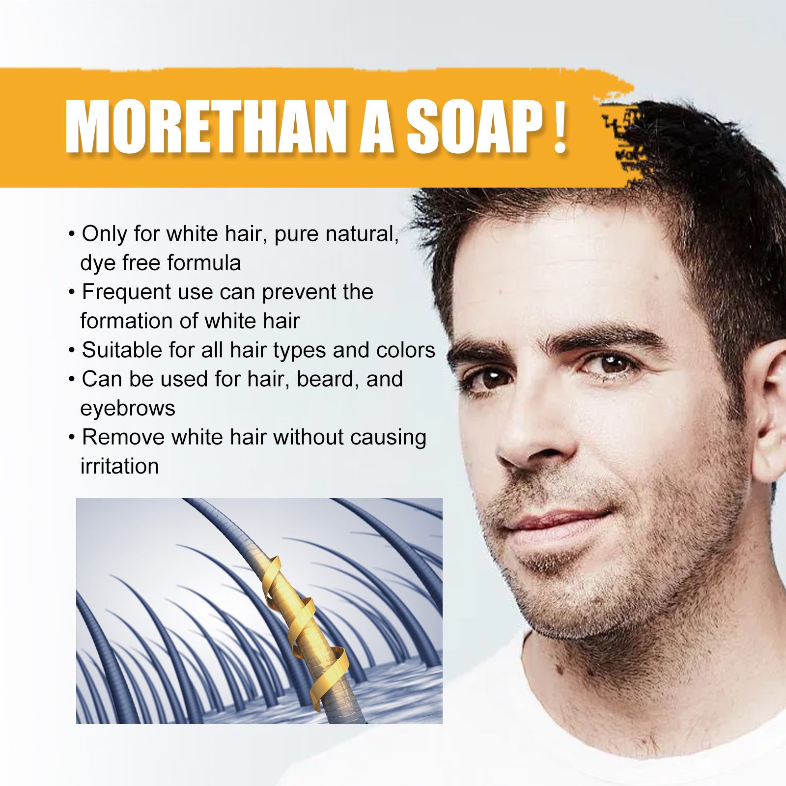 East Moon Men's Shampoo Soap Clean Hair Nutritional Moisturizing Black Hair Shiny Hair Care Men's Shampoo Soap